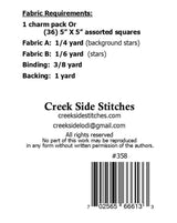 Stars on the Run #CSS358 From Creek Side Stitches By Patrica Hellenbrand, Placemats, Table Runners & Toppers, precut friendly