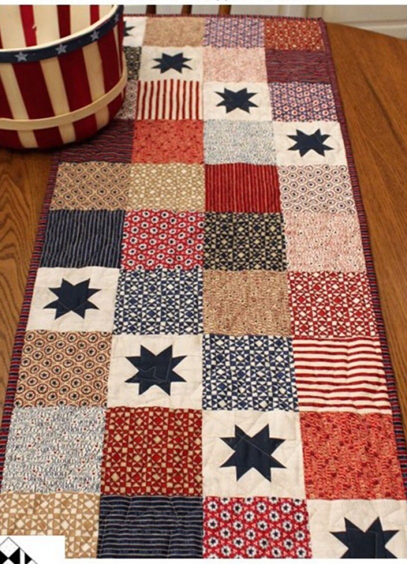 Stars on the Run #CSS358 From Creek Side Stitches By Patrica Hellenbrand, Placemats, Table Runners & Toppers, precut friendly