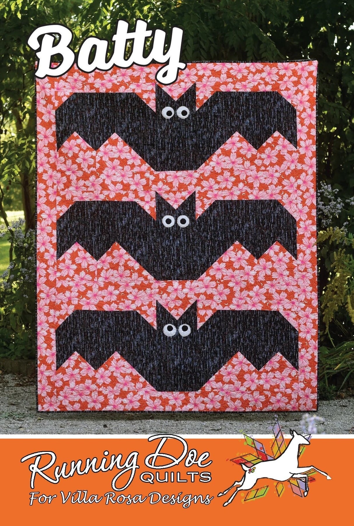 Batty Pattern Card by Running Doe for Villa Rosa Designs finished size 56"x70"