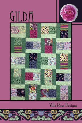 Gilda Villa Rosa Quilt Pattern 36 x 45 size 36" x 45"