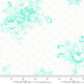 Lighthearted Rosy Cream Aqua 55290 21 Sold by 1/2 yard increments cut contiguously