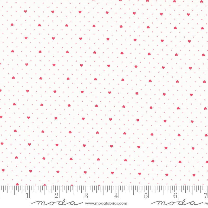 Lighthearted Heart Dot Cream Red 55298 11 Sold by 1/2 yard increments cut contiguously