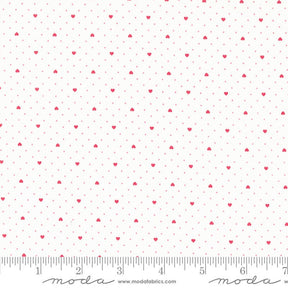 Lighthearted Heart Dot Cream Red 55298 11 Sold by 1/2 yard increments cut contiguously