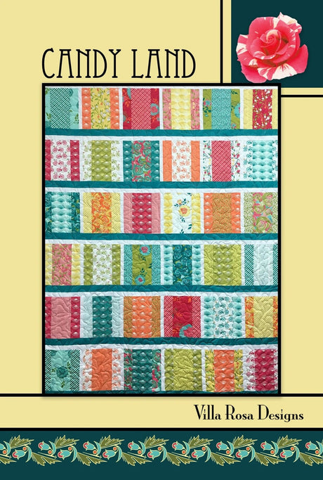 Candy Land Quilt Pattern Card by Villa Rosa Designs finished size 55" x 72"
