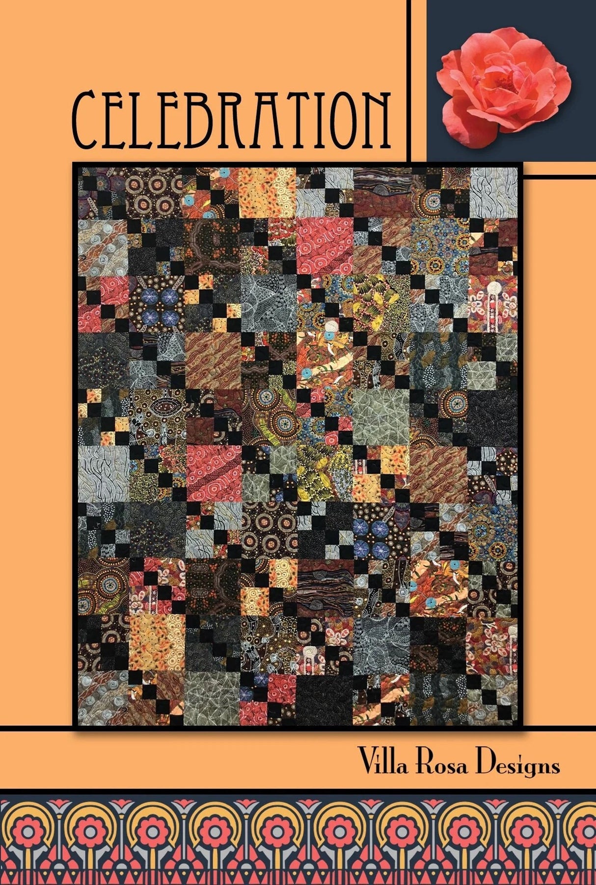 Celebration Quilt Pattern Card by Villa Rosa Designs finished size 64" x 80"