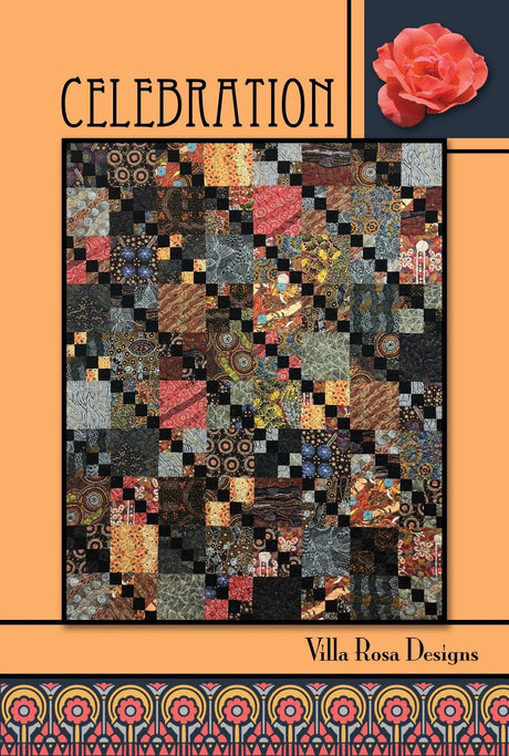 Celebration Quilt Pattern Card by Villa Rosa Designs finished size 64" x 80"