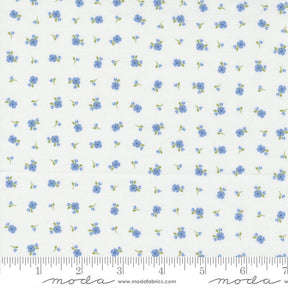 Peachy Keen Pixie Off White Blue 29175-21 by Corey Yoder for Moda Fabrics - Sold in 1/2 Yard Increments