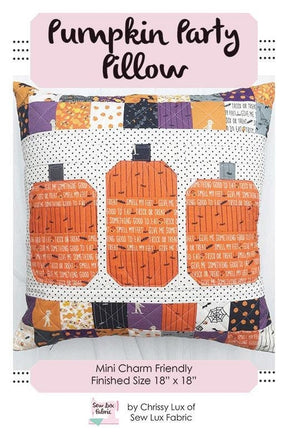 Pumpkin Party Pillow SLF 2081 by Chrissy Lux for Sew Lux Fabric 18"x 18"