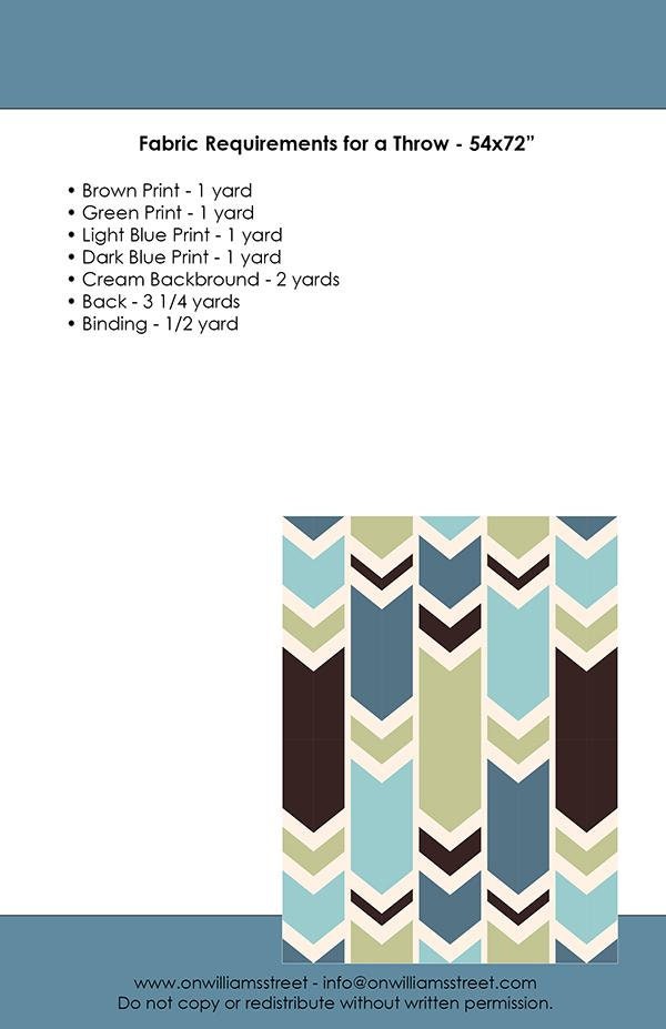 Crackle Quilt Pattern OWS 7072 from On Williams Street 54" x 72" Printed Pattern Only