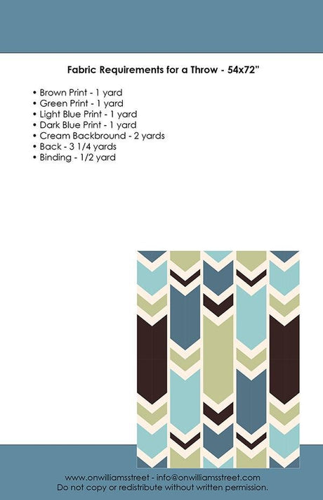 Crackle Quilt Pattern OWS 7072 from On Williams Street 54" x 72" Printed Pattern Only