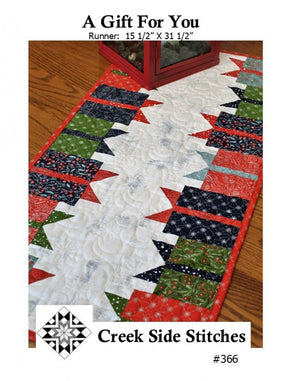 A Gift For You Table Runner Printed Pattern only CSS366 by Creek Side Stitches, precut friendly Bin MP