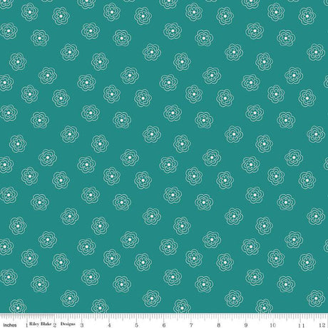Bee Dots Rose Lagoon Yardage C14180-Lagoon by Lori Holt for Riley Blake Designs Sold in 1/2 yard increments.