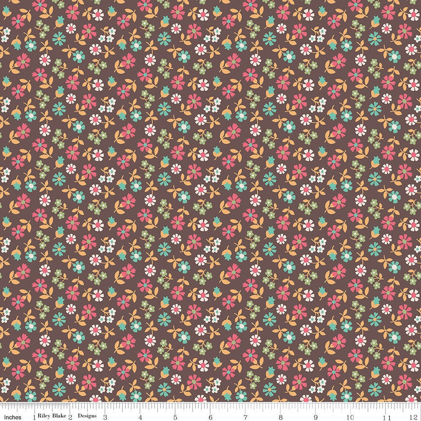 Mercantile Remembrance Espresso Yardage C14394-Expresso by Lori Holt of Bee in my Bonnet for Riley Blake Designs Sold in 1/2 yard increments