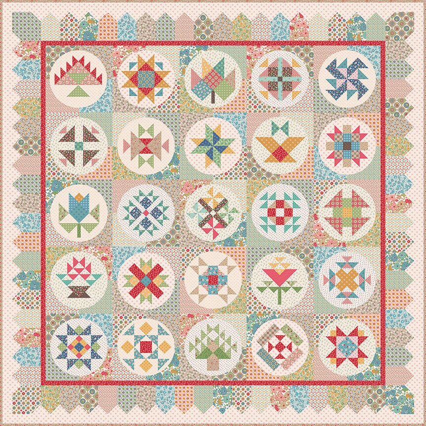 Mercantile Reminisce Raindrop Yardage C14395-Raindrop by Lori Holt of Bee in my Bonnet for Riley Blake Designs Sold in 1/2 yard increments.