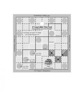 Creative Grids 4" Log Cabin Trim Tool Quilt Ruler CGRJAWMN4