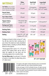 Cats in Pajamas Quilt Pattern By Elizabeth Hartman Paper Pattern EH074