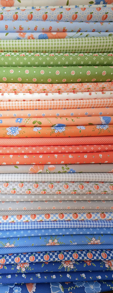 Peachy Keen Peaches Cobalt 29171-16 by Corey Yoder Sold in 1/2 yard increments cut continuously 