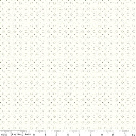 Bee Backgrounds Stitched Circle Yardage - C9940-Green by Lori Holt of A Bee in My Bonnet for Riley Blake Designs Sold in 1/2 yard increments