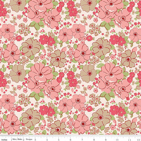 CSEOB226 Mercantile Lovely Tea Rose Yardage C14380-Tearose by Lori Holt of Bee in my Bonnet for Riley Blake Designs 15"