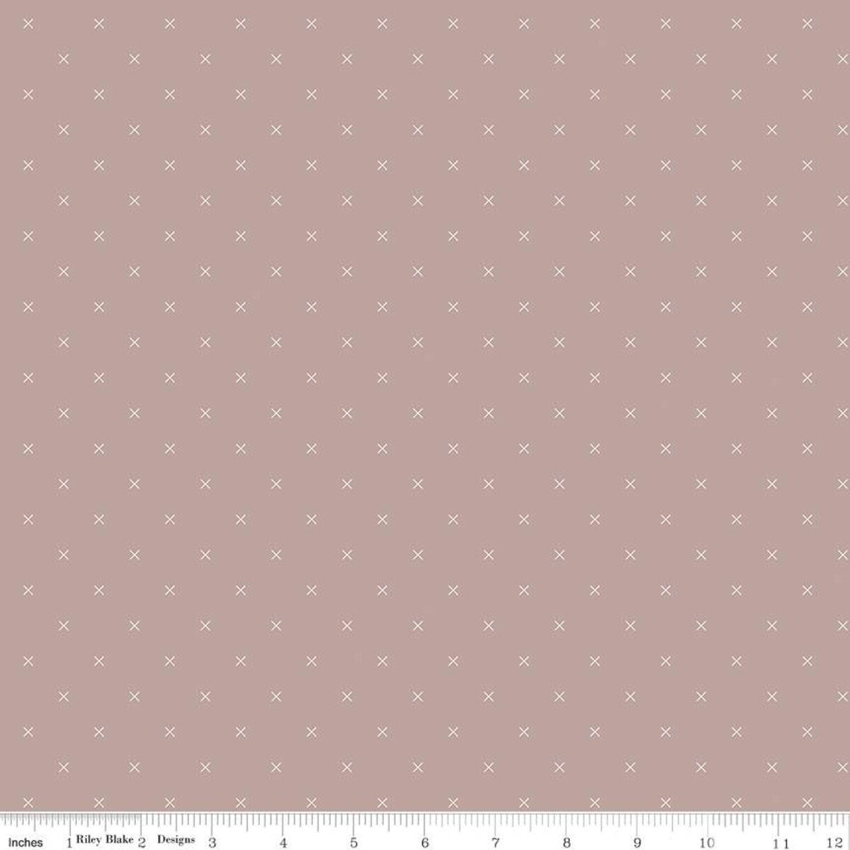 Bee Cross Stitch Pewter Yardage - C745-Pewter by Lori Holt of A Bee in My Bonnet for Riley Blake Designs Sold in 1/2 Yard Increments
