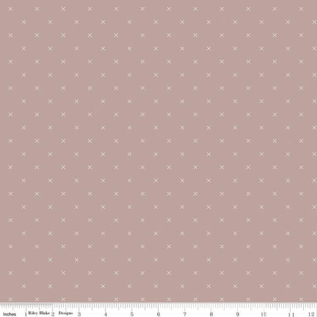 Bee Cross Stitch Pewter Yardage - C745-Pewter by Lori Holt of A Bee in My Bonnet for Riley Blake Designs Sold in 1/2 Yard Increments