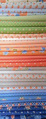 Peachy Keen Pixie Off White Blue 29175-21 by Corey Yoder for Moda Fabrics - Sold in 1/2 Yard Increments