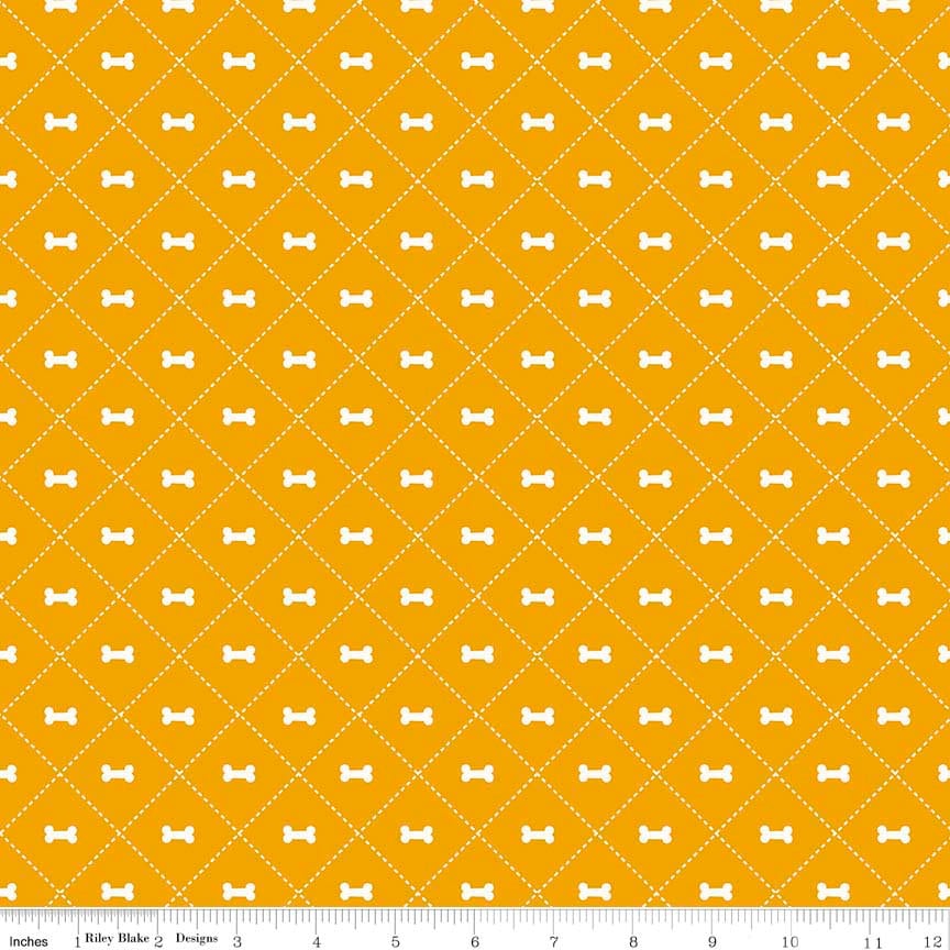 Rover Bone in Orange Cotton Quilt Fabric - C5212-Orange - Bella Blvd for Riley Blake Designs Fabrics Sold in 1/2 yard increments