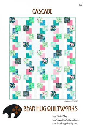 Cascade # BHQ-118 From Bear Hug Quiltworks By Lisa Alley, A beginner friendly quilt designed to show off focus fabrics.