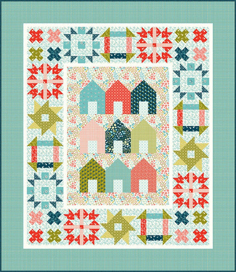 Feed My Soul Tossed Floral Sky C14553-Sky by Sandy Gervais for Riley Blake Designs Sold in 1/2 yard increments cut continuously