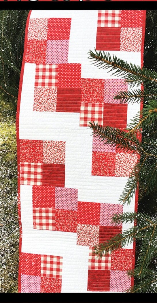 Snowberry Table Runner Quilt Pattern Card by Villa Rosa Designs finished size 18in x 63in