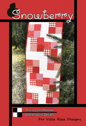 Snowberry Table Runner Quilt Pattern Card by Villa Rosa Designs finished size 18in x 63in