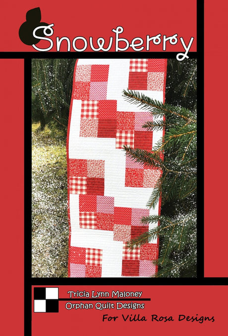 Snowberry Table Runner Quilt Pattern Card by Villa Rosa Designs finished size 18in x 63in