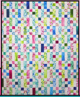 Confetti Quilt Pattern Card by Villa Rosa Designs # VRDMM047 finished Quilt 54in x 66in Using 2-1/2in Strips