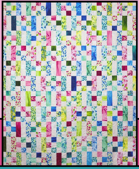 Confetti Quilt Pattern Card by Villa Rosa Designs # VRDMM047 finished Quilt 54in x 66in Using 2-1/2in Strips