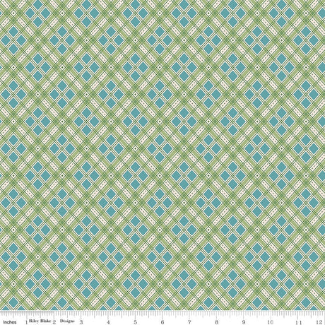 Autumn Lettuce Plaid Yardage C14651-LETTUCE Sold in 1/2 Yard Increments cut continuously