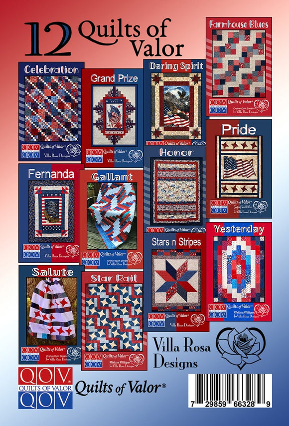 Quilts of Valor VRDDR007 From Villa Rosa Designs Pack Of 12 Quilt Patterns From Villa Rosa Designs