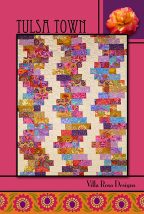 Tulsa Town Quilt Pattern Card by Villa Rosa Designs finished size 57" x 72"