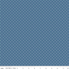 Autumn Denim Dots Yardage C14657-DENIM Sold in 1/2 Yard Increments cut continuously