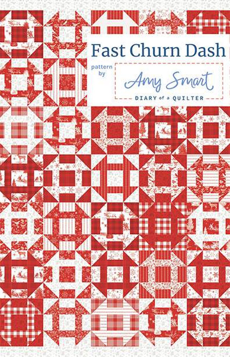 Fast Churn Dash Quilt Pattern by Amy Smart, Diary of A Quilter 58" x 79"