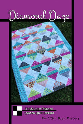Diamond Daze Quilt Pattern From Villa Rosa Designs and Orphan Designs - size 54" x 66"