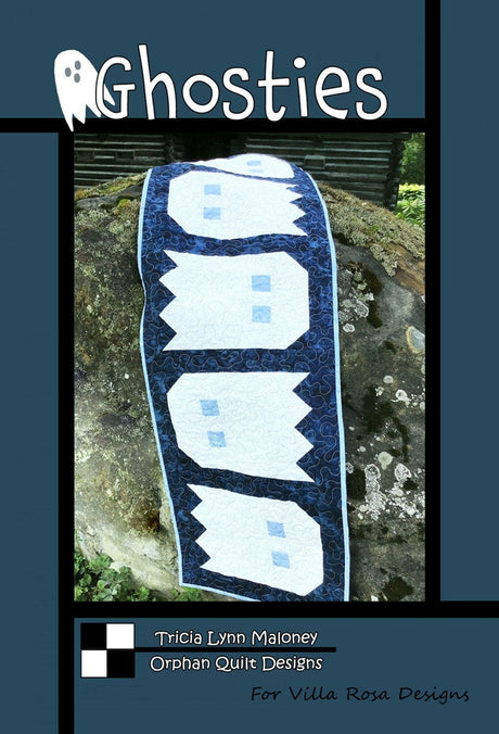 Ghosties Table Runner Quilt Pattern - Printed Pattern Only - From Villa Rosa Designs and Orphan Quilts 16 inches x 57 inches