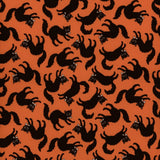 Sweet Tooth Scaredy Cat Orange ST24300 by Poppie Cotton Sold in 1/2 yard increments