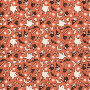 Sweet Tooth Eeaks Orange ST24 by Poppie Cotton Sold in 1/2 yard increments