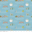 The Tale of Peter Rabbit Blue Text C14701-Blue Fabrics Sold in 1/2 Yard Increments