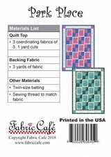 Park Place Quilt Pattern Quilt Size43" x 61" by Fabric Cafe 092128-01 Bin MP