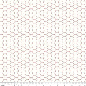 Bee Backgrounds Honeycomb Red Yardage - C6387-RED by Lori Holt of A Bee in My Bonnet for Riley Blake Designs sold in 1/2 Yard Increments