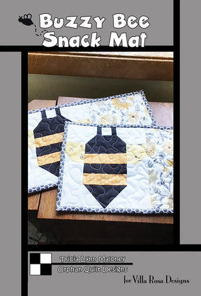Buzy Bee Snack Mat Pattern Card by Villa Rosa Designs finished size 8" x 14"