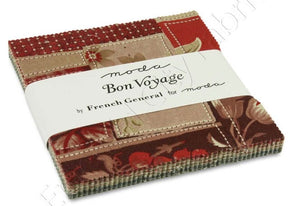Bon Voyage 5 inch Charm Pack by Moda Fabrics - French General - 42 5 inch squares - Precut Quilting Cotton bin 37