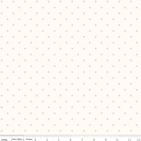 Bee Cross Stitch Pumpkin Yardage - C747-PUMPKIN by Lori Holt of A Bee in My Bonnet for Riley Blake Designs sold in 1/2 yard increments