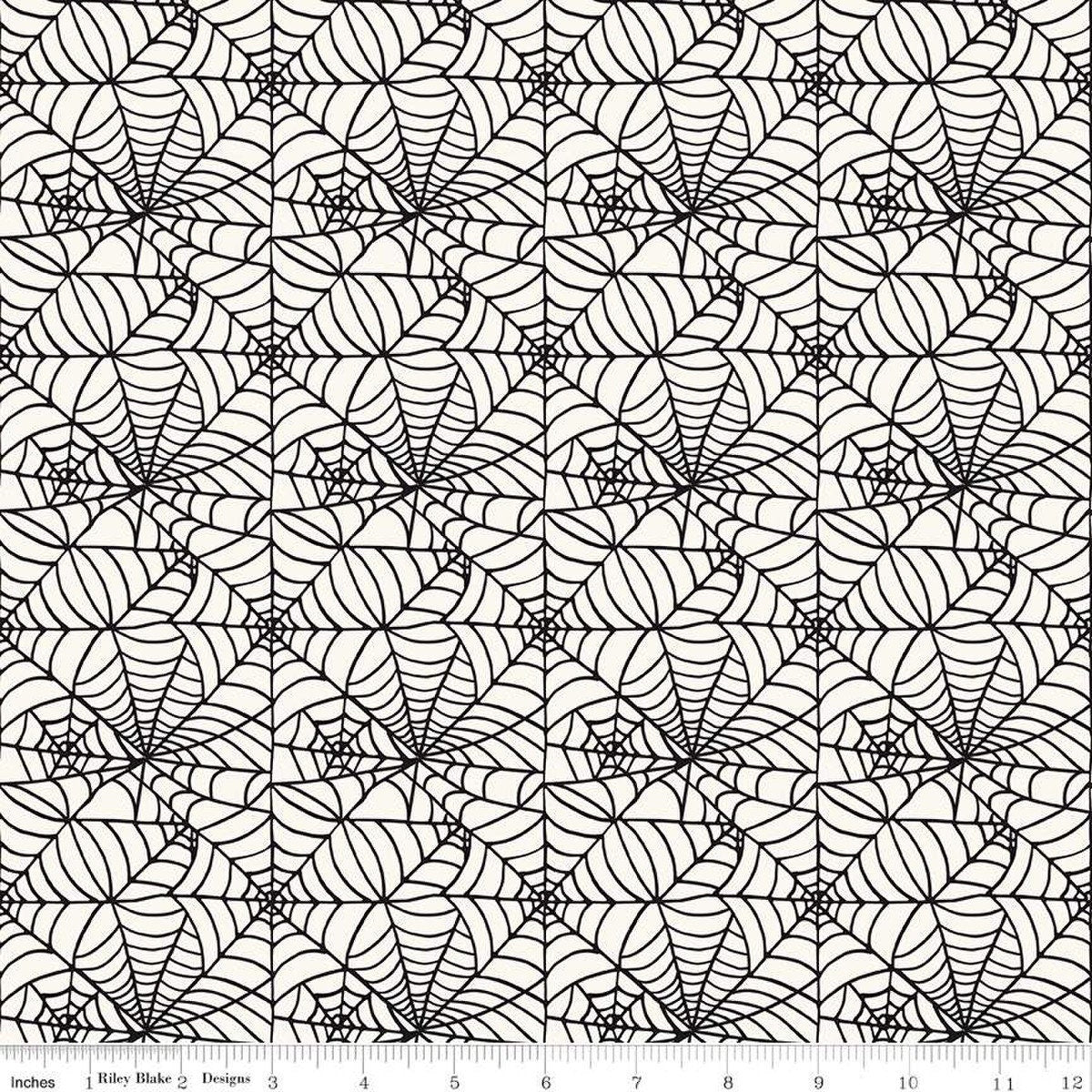 Sophisticated Halloween Spiderweb C14622-CREAM by My Mind's Eye for Riley Blake sold in half yard increments